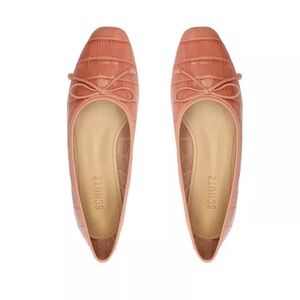 Schutz Arissa Crocodile Embossed Leather Ballet Flats
